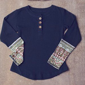 Jak & Peppar Navy Bean Henley | Girls Size 8